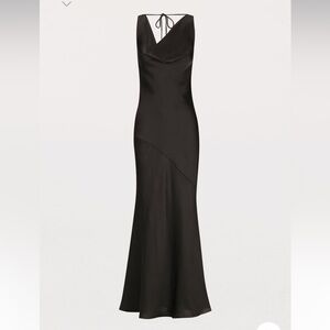 NWT Peppermayo black satin scoop neck dress size 6 fits 4-6